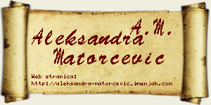 Aleksandra Matorčević vizit kartica
